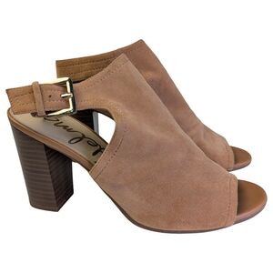 Sam Edelman Tan Suede Sandals | Stacked Heel | Size 8
